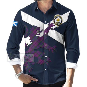 Wardlaw Tartan Lion Rampant Long Sleeve Button Shirt  Proudly Display Your Heritage with Alba Gu Brath and Clan Name