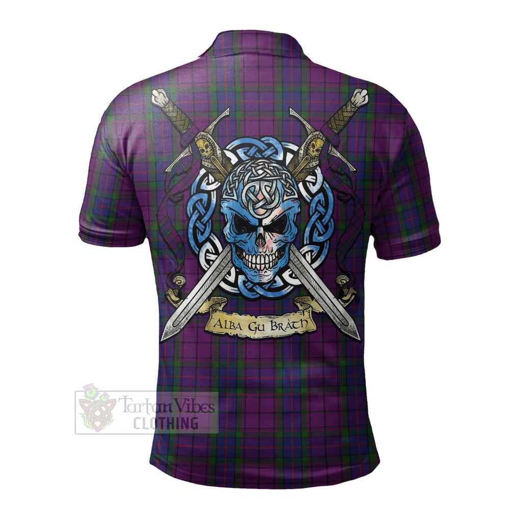 Tartan Vibes Clothing Wardlaw Tartan Polo Shirt with Family Crest Celtic Skull Style