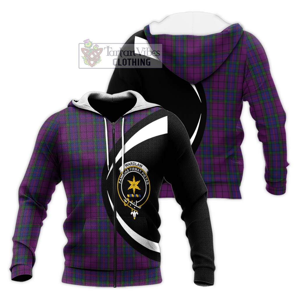 Tartan Vibes Clothing Wardlaw Tartan Knitted Hoodie with Family Crest Circle Style