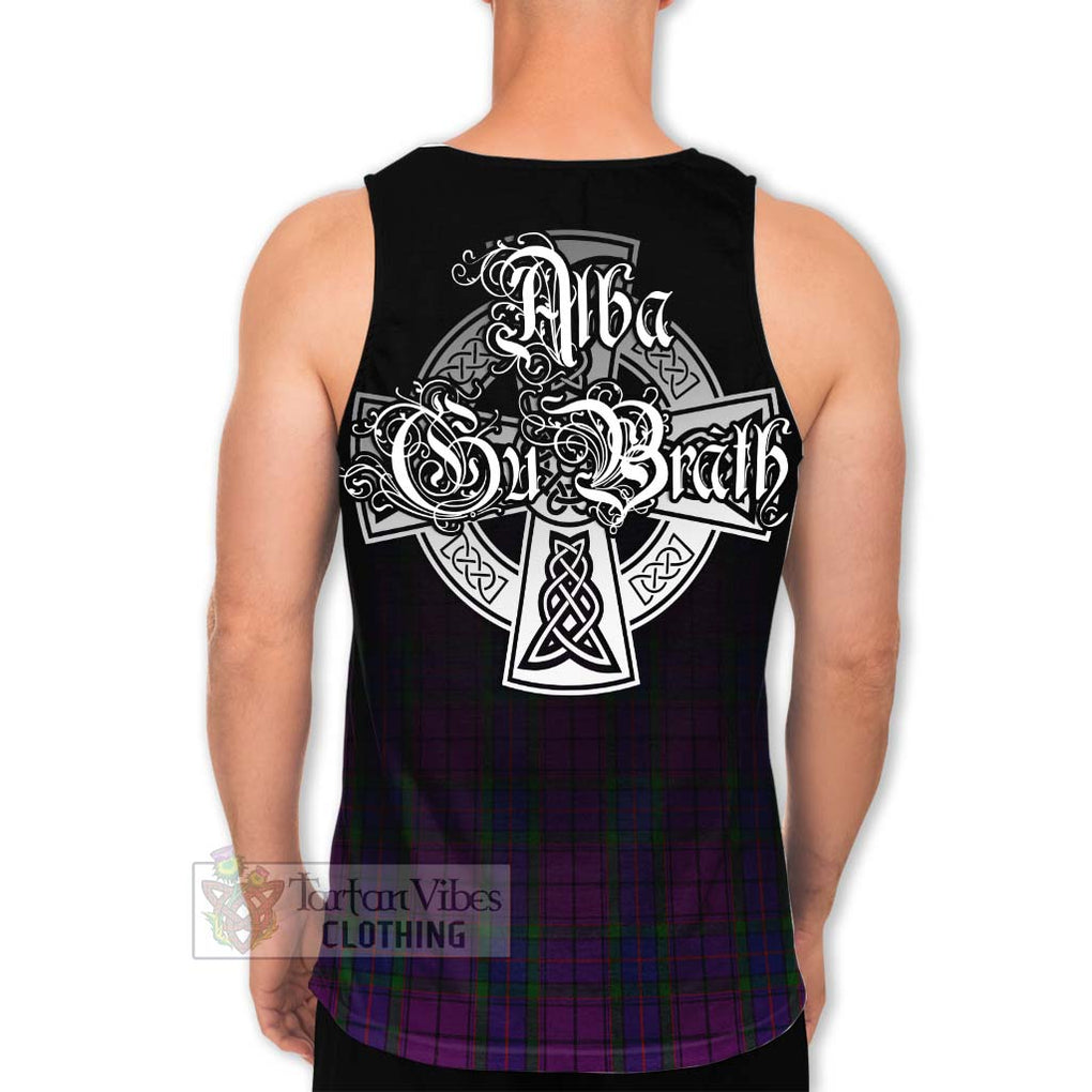 Tartan Vibes Clothing Wardlaw Tartan Men's Tank Top Featuring Alba Gu Brath Family Crest Celtic Inspired