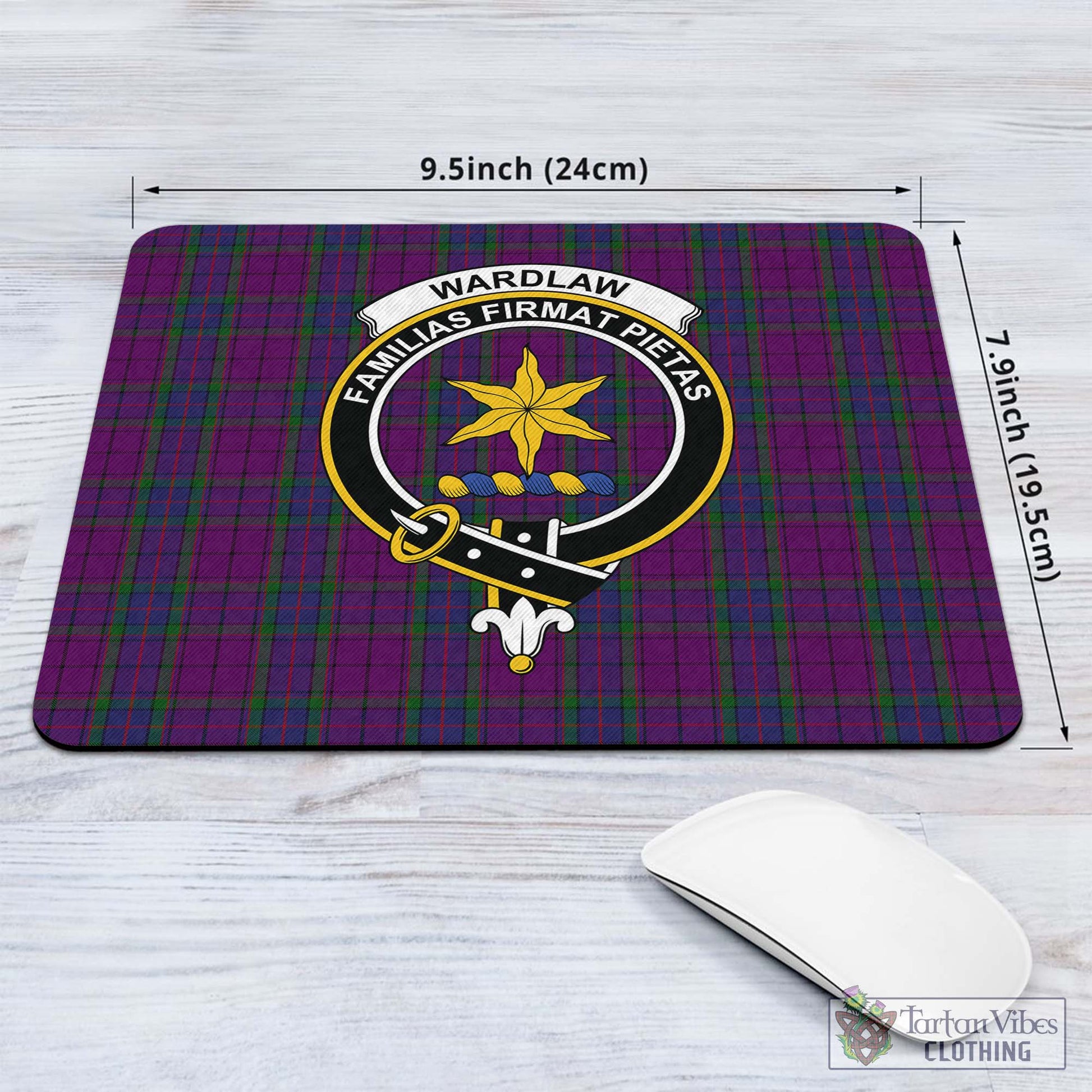 Tartan Vibes Clothing Wardlaw Tartan Mouse Pad with Family Crest