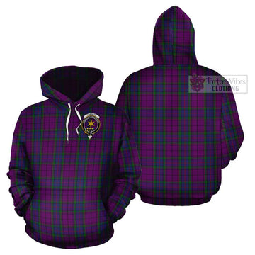 Wardlaw Tartan Cotton Hoodie with Family Crest