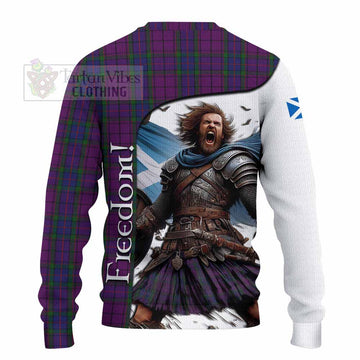 Wardlaw Crest Tartan Knitted Sweater Inspired by the Freedom of Scottish Warrior