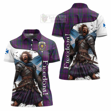 Wardlaw Crest Tartan Women's Polo Shirt Inspired by the Freedom of Scottish Warrior