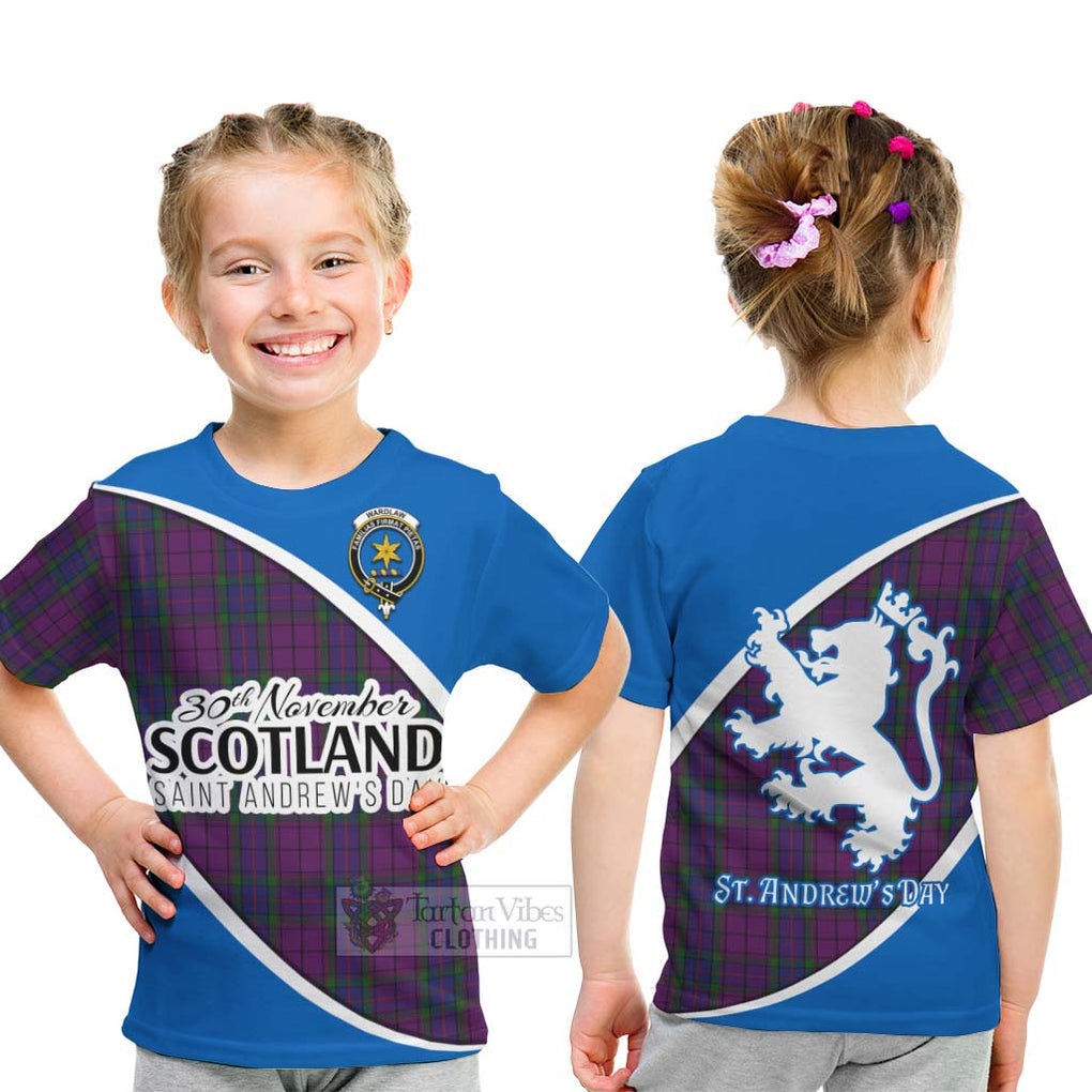 Tartan Vibes Clothing Wardlaw Family Crest Tartan Kid T-Shirt Celebrate Saint Andrew's Day in Style