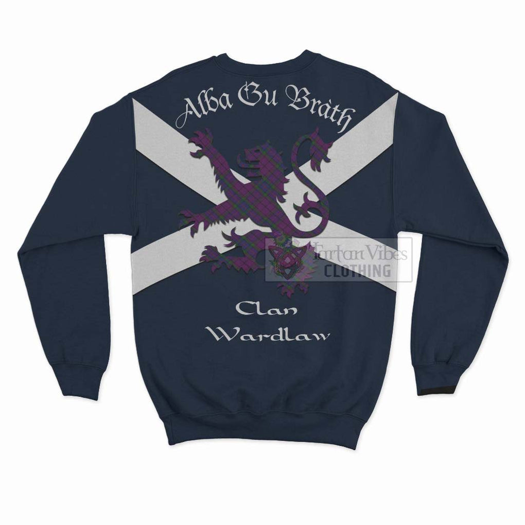 Tartan Vibes Clothing Wardlaw Tartan Lion Rampant Sweatshirt – Proudly Display Your Heritage with Alba Gu Brath and Clan Name