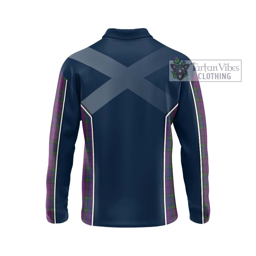 Wardlaw Tartan Long Sleeve Polo Shirt with Family Crest and Lion Rampant Vibes Sport Style - Tartan Vibes Clothing