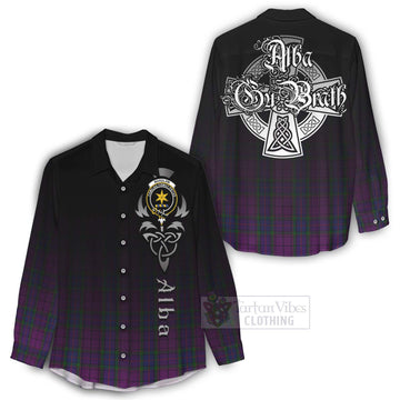 Wardlaw Tartan Women's Casual Shirt Featuring Alba Gu Brath Family Crest Celtic Inspired