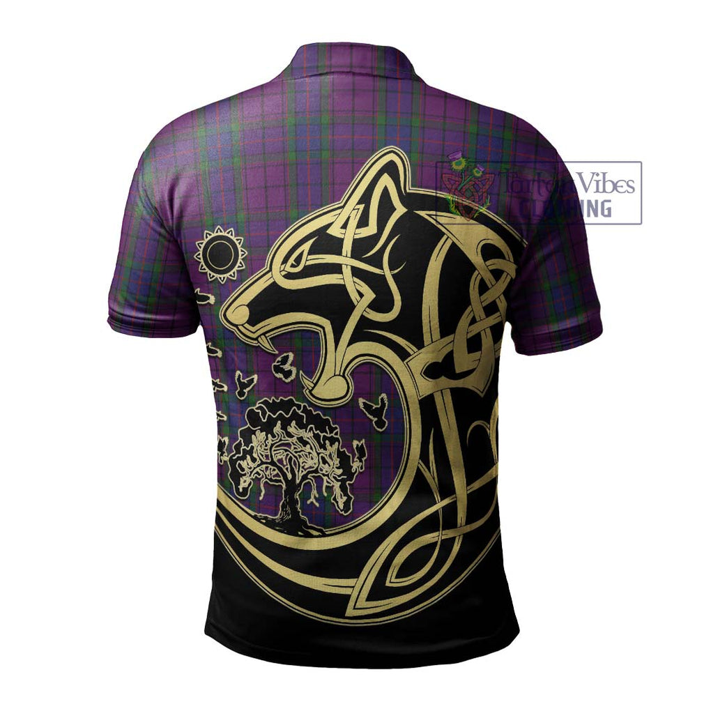 Wardlaw Tartan Polo Shirt with Family Crest Celtic Wolf Style - Tartanvibesclothing Shop