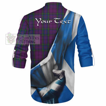 Wardlaw Tartan Ghillie Kilt Shirt with Family Crest Scotland Patriotic Style