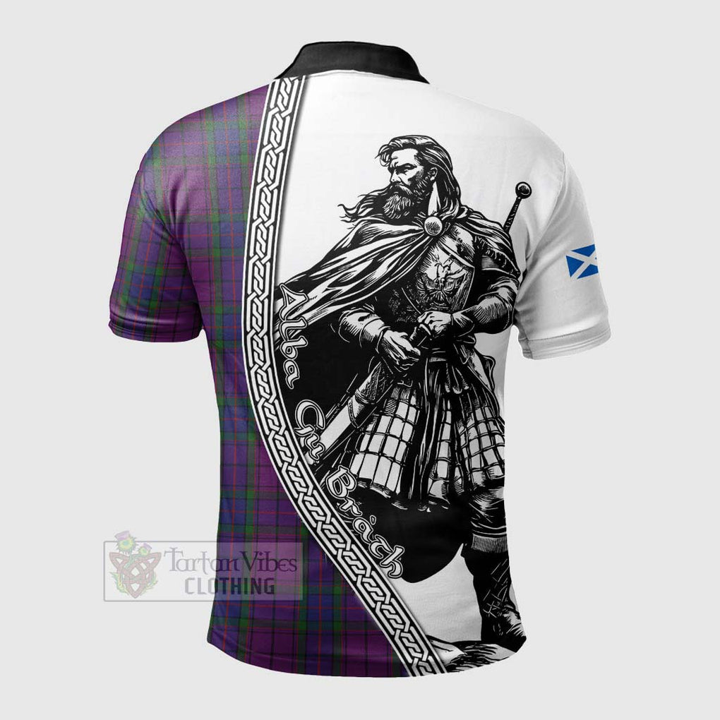 Tartan Vibes Clothing Wardlaw Tartan Clan Crest Polo Shirt with Highlander Warrior Celtic Style