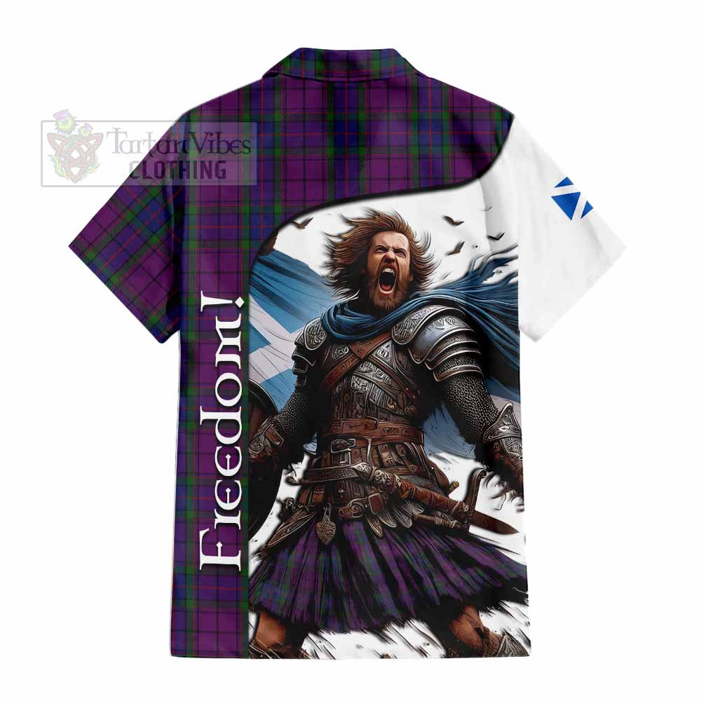 Tartan Vibes Clothing Wardlaw Crest Tartan Short Sleeve Button Shirt Inspired by the Freedom of Scottish Warrior