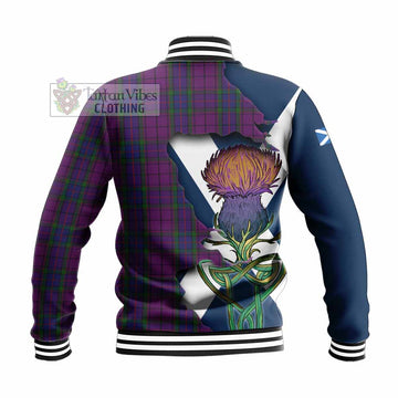 Wardlaw Tartan Family Crest Baseball Jacket Scottish Thistle Celtic Inspired - Tartan Vibes Clothing