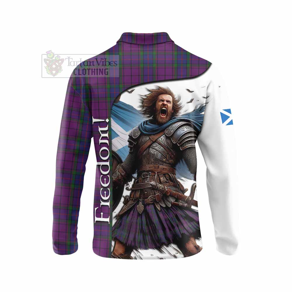 Tartan Vibes Clothing Wardlaw Crest Tartan Long Sleeve Polo Shirt Inspired by the Freedom of Scottish Warrior