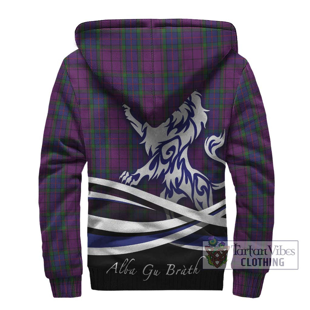 Wardlaw Tartan Sherpa Hoodie with Alba Gu Brath Regal Lion Emblem - Tartanvibesclothing Shop