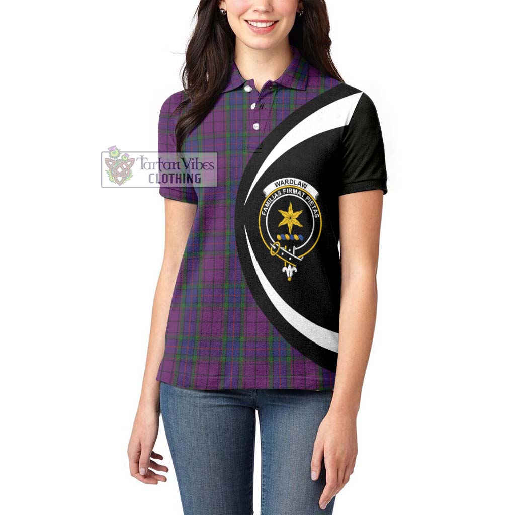 Tartan Vibes Clothing Wardlaw Tartan Women's Polo Shirt with Family Crest Circle Style