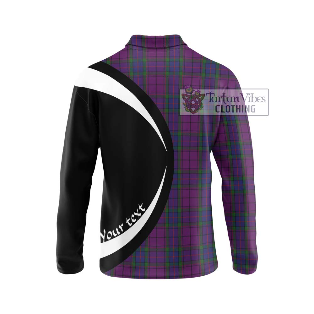 Wardlaw Tartan Long Sleeve Polo Shirt with Family Crest Circle Style - Tartan Vibes Clothing