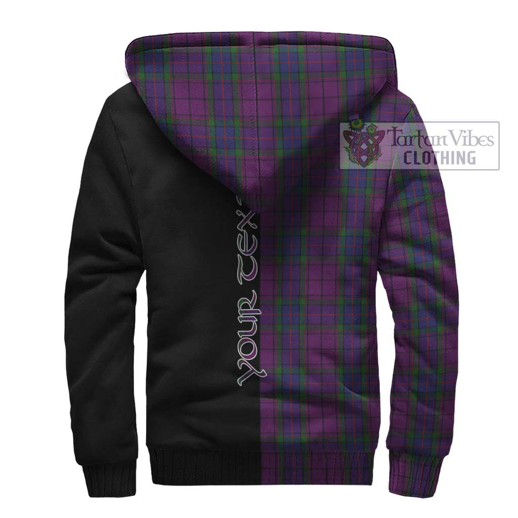 Wardlaw Tartan Sherpa Hoodie with Family Crest and Half Of Me Style - Tartanvibesclothing Shop