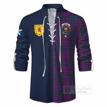 Wardlaw Tartan Ghillie Kilt Shirt Alba with Scottish Lion Royal Arm Half Style