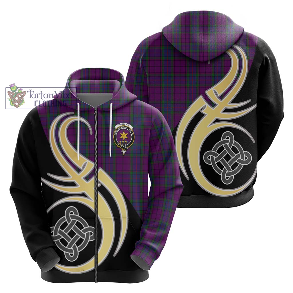 Tartan Vibes Clothing Wardlaw Tartan Hoodie with Family Crest and Celtic Symbol Style