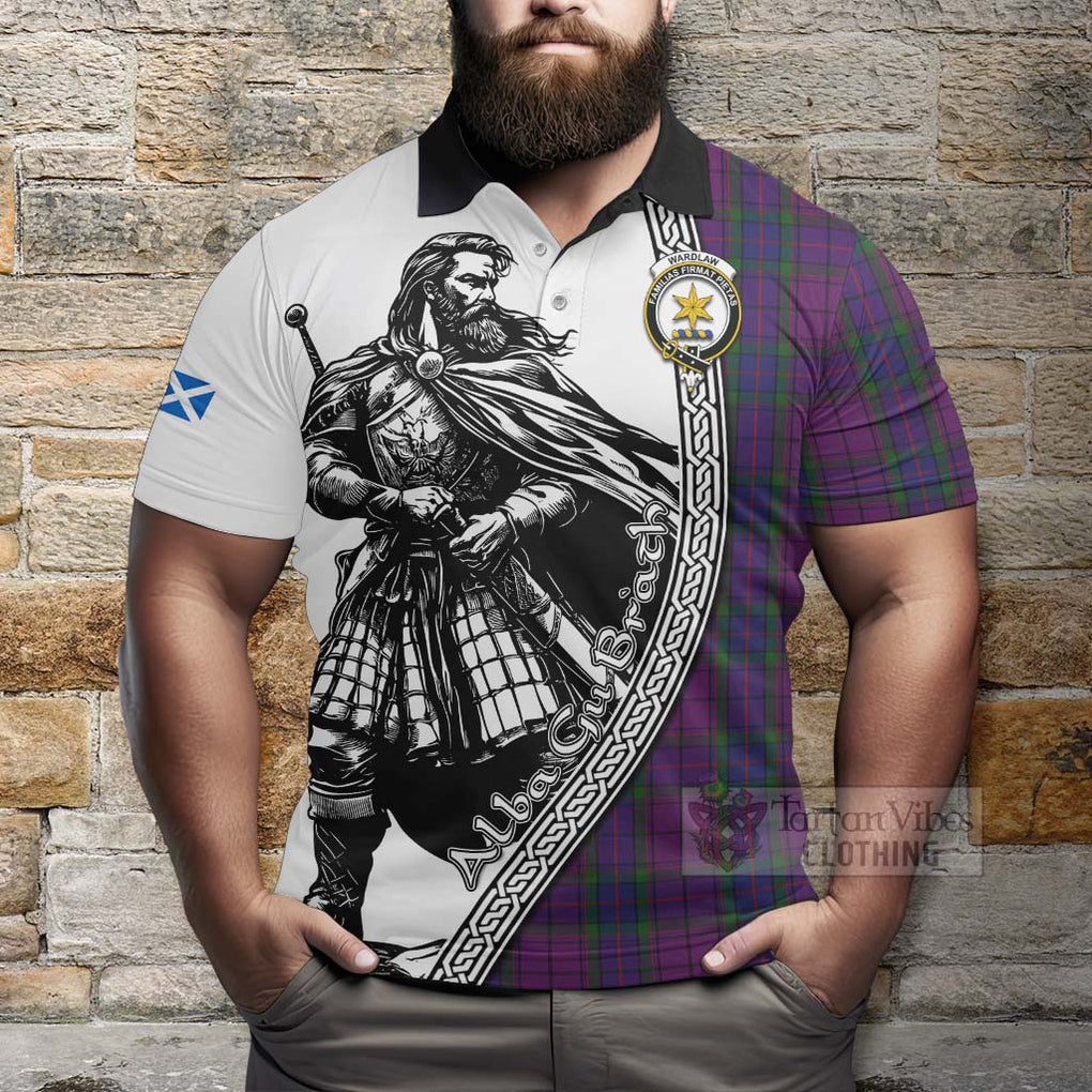 Tartan Vibes Clothing Wardlaw Tartan Clan Crest Polo Shirt with Highlander Warrior Celtic Style