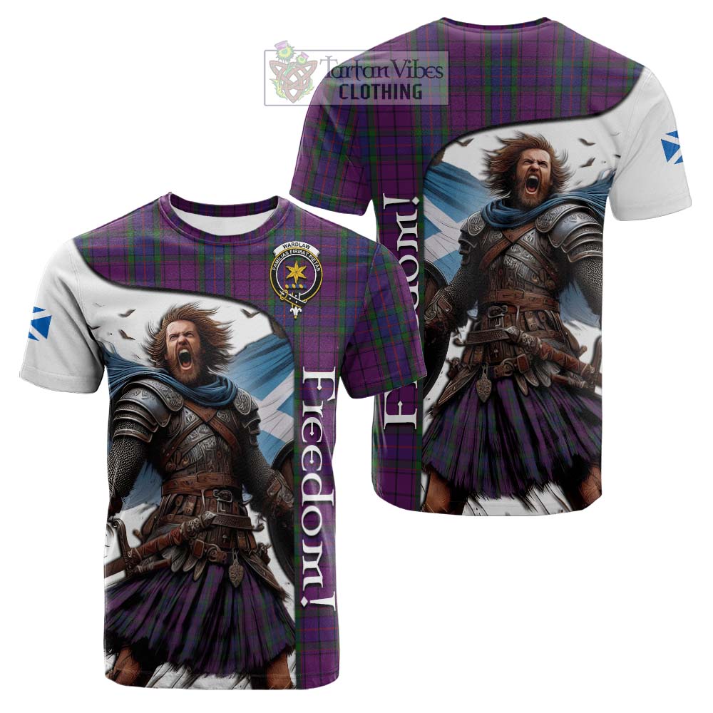 Tartan Vibes Clothing Wardlaw Crest Tartan Cotton T-shirt Inspired by the Freedom of Scottish Warrior