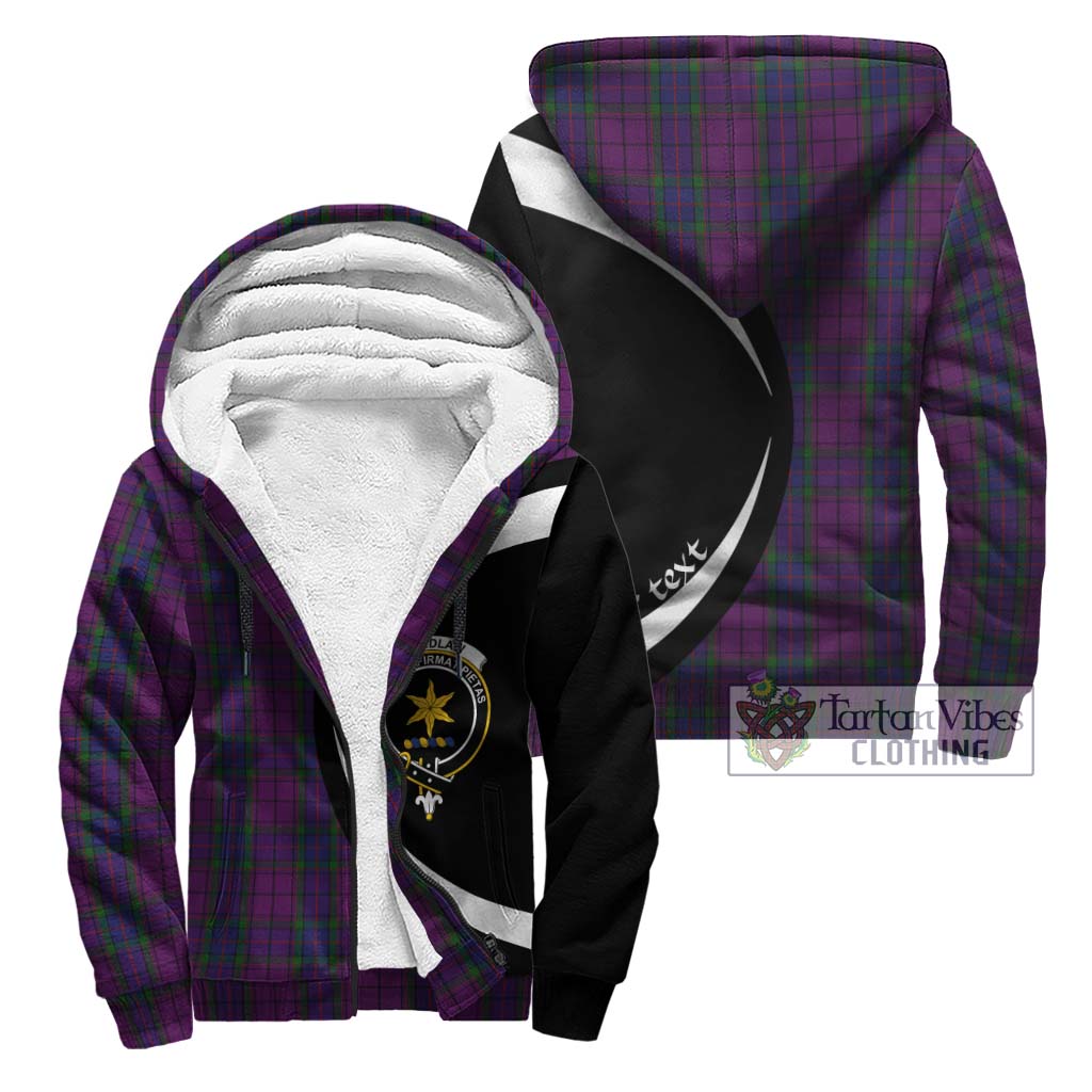 Wardlaw Tartan Sherpa Hoodie with Family Crest Circle Style Unisex - Tartan Vibes Clothing