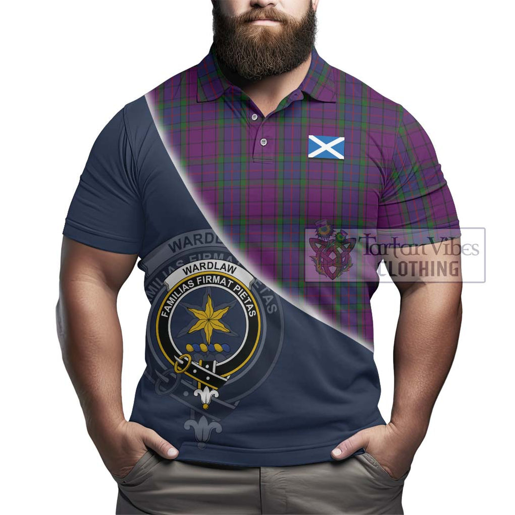 Wardlaw Tartan Polo Shirt with Personalised National Flag and Family Crest Half Style - Tartanvibesclothing Shop