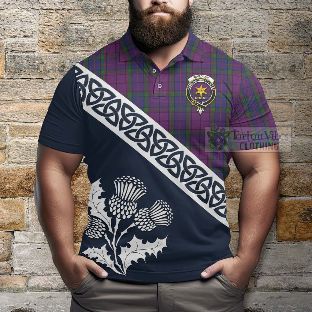 Wardlaw Tartan Polo Shirt Featuring Thistle and Scotland Map