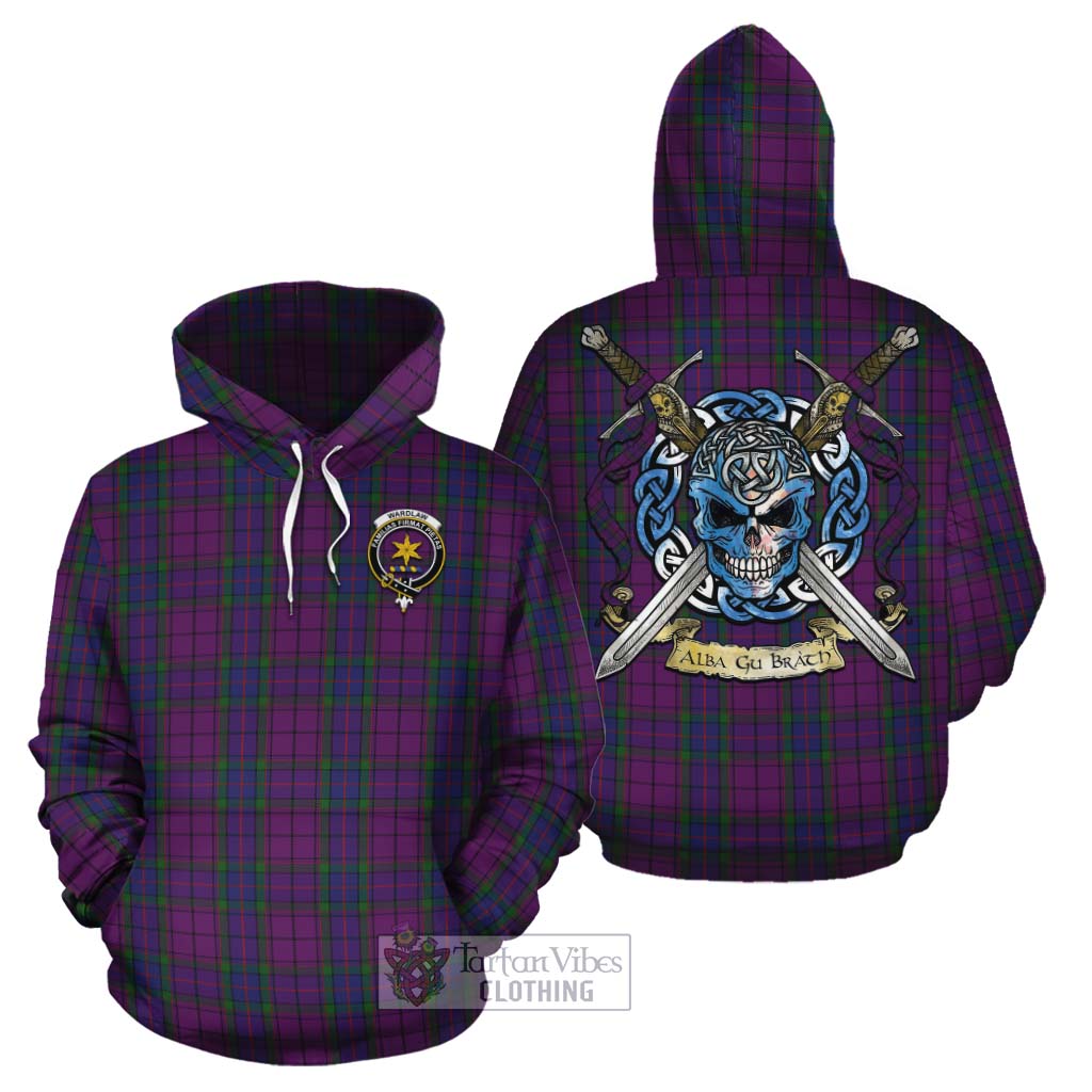 Tartan Vibes Clothing Wardlaw Tartan Cotton Hoodie with Family Crest Celtic Skull Style