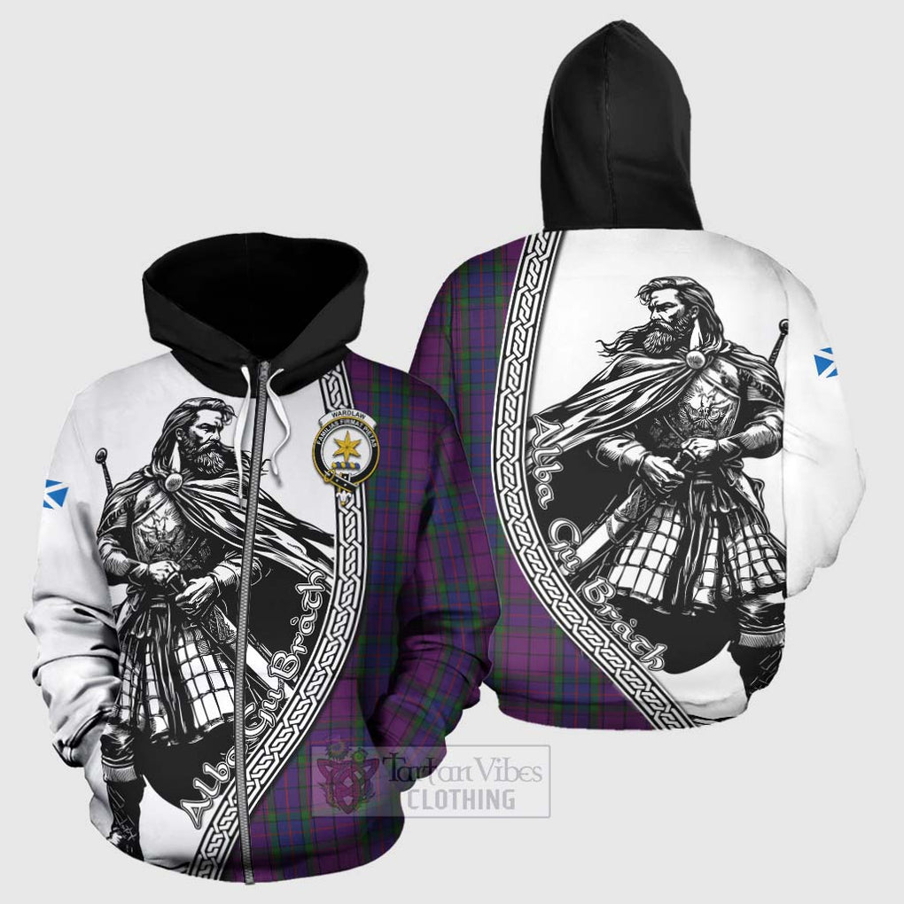 Tartan Vibes Clothing Wardlaw Tartan Clan Crest Hoodie with Highlander Warrior Celtic Style