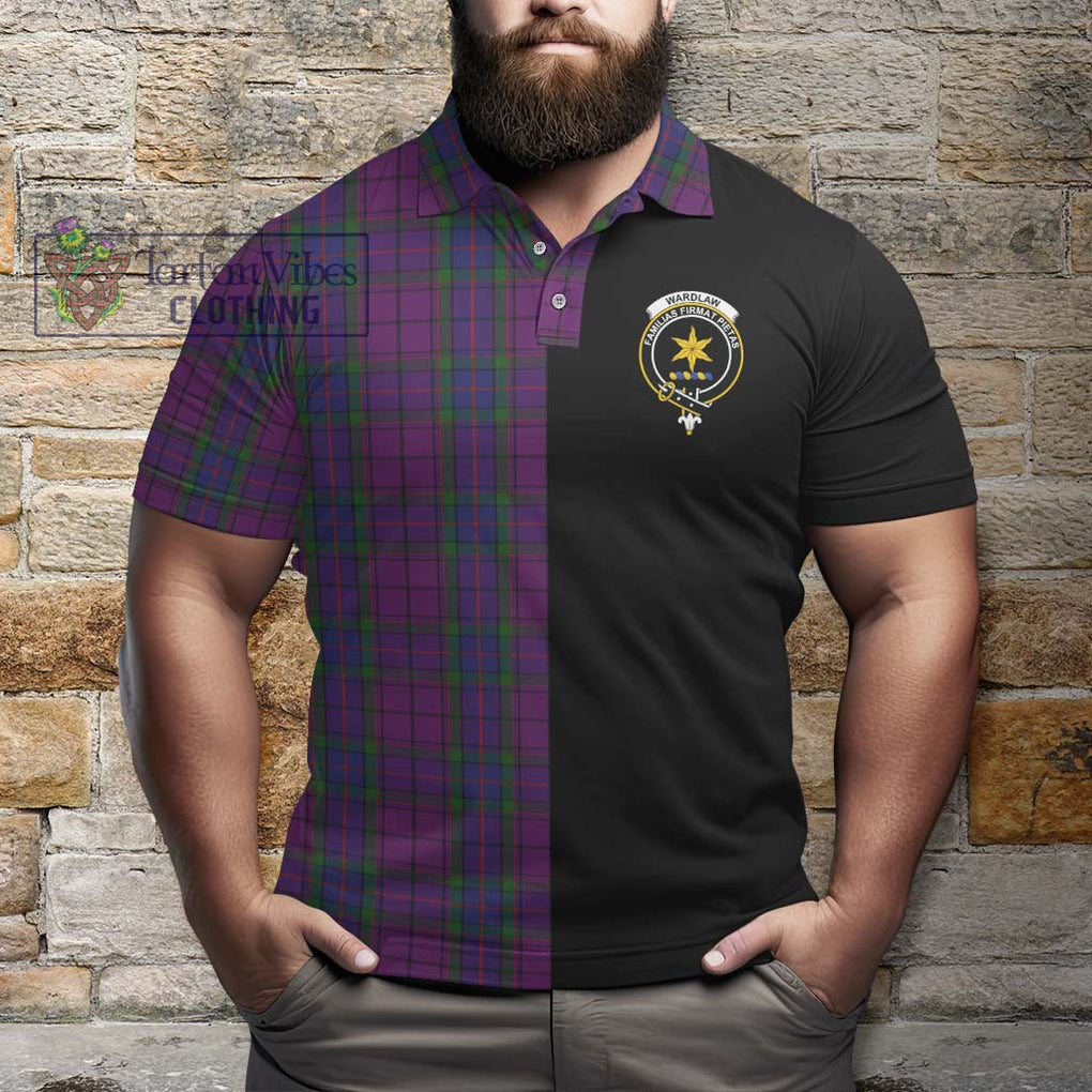 Wardlaw Tartan Polo Shirt with Family Crest and Half Of Me Style - Tartanvibesclothing Shop