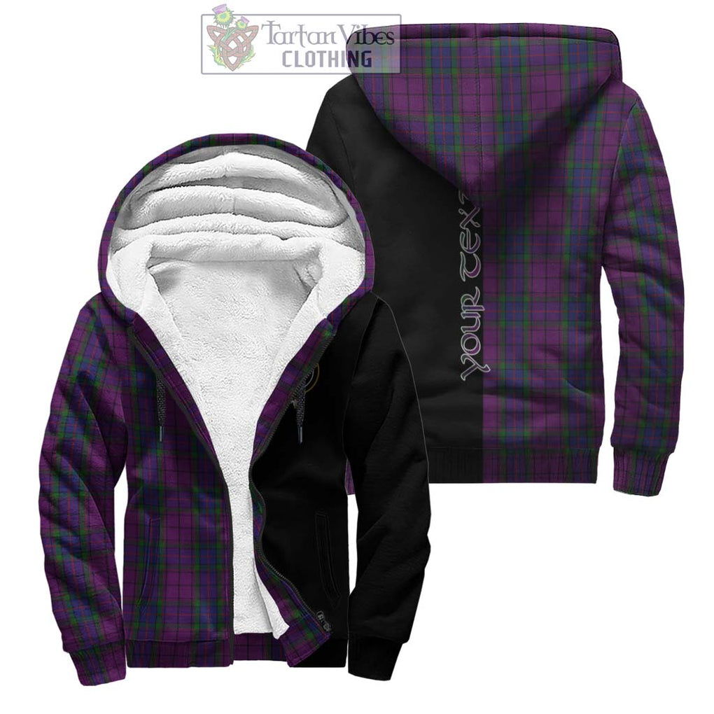 Wardlaw Tartan Sherpa Hoodie with Family Crest and Half Of Me Style Unisex - Tartanvibesclothing Shop