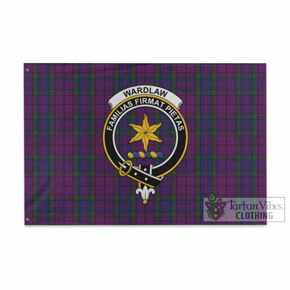 Tartan Vibes Clothing Wardlaw Tartan House Flag with Family Crest