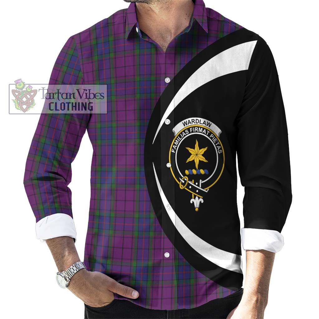 Tartan Vibes Clothing Wardlaw Tartan Long Sleeve Button Up with Family Crest Circle Style