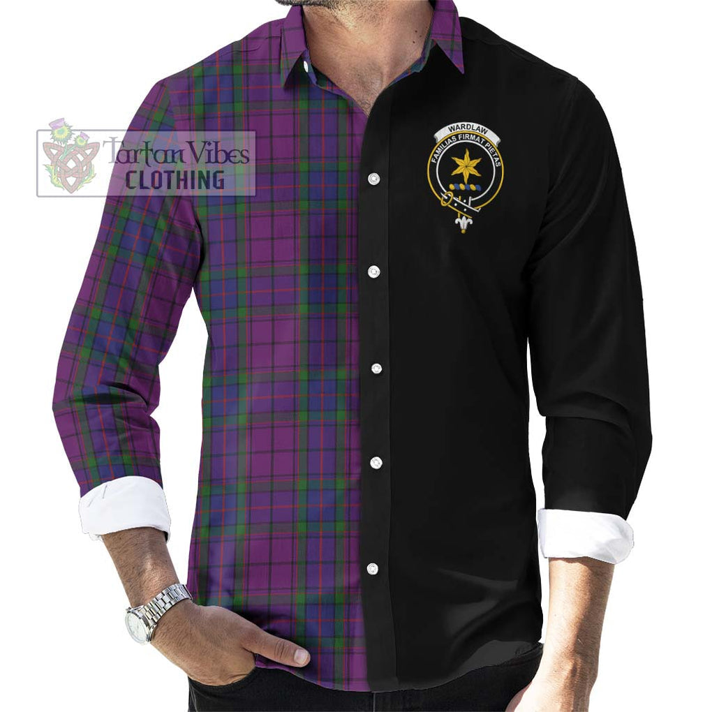 Wardlaw Tartan Long Sleeve Button Shirt with Family Crest and Half Of Me Style - Tartanvibesclothing Shop