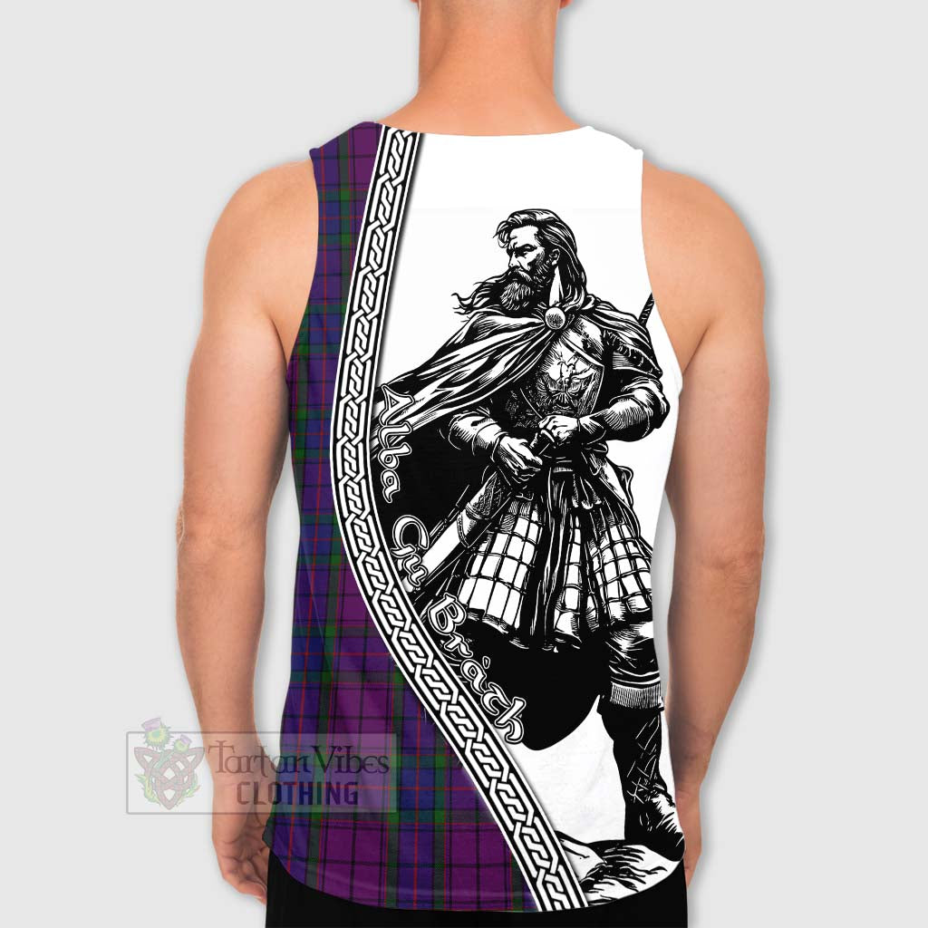 Tartan Vibes Clothing Wardlaw Tartan Clan Crest Men's Tank Top with Highlander Warrior Celtic Style