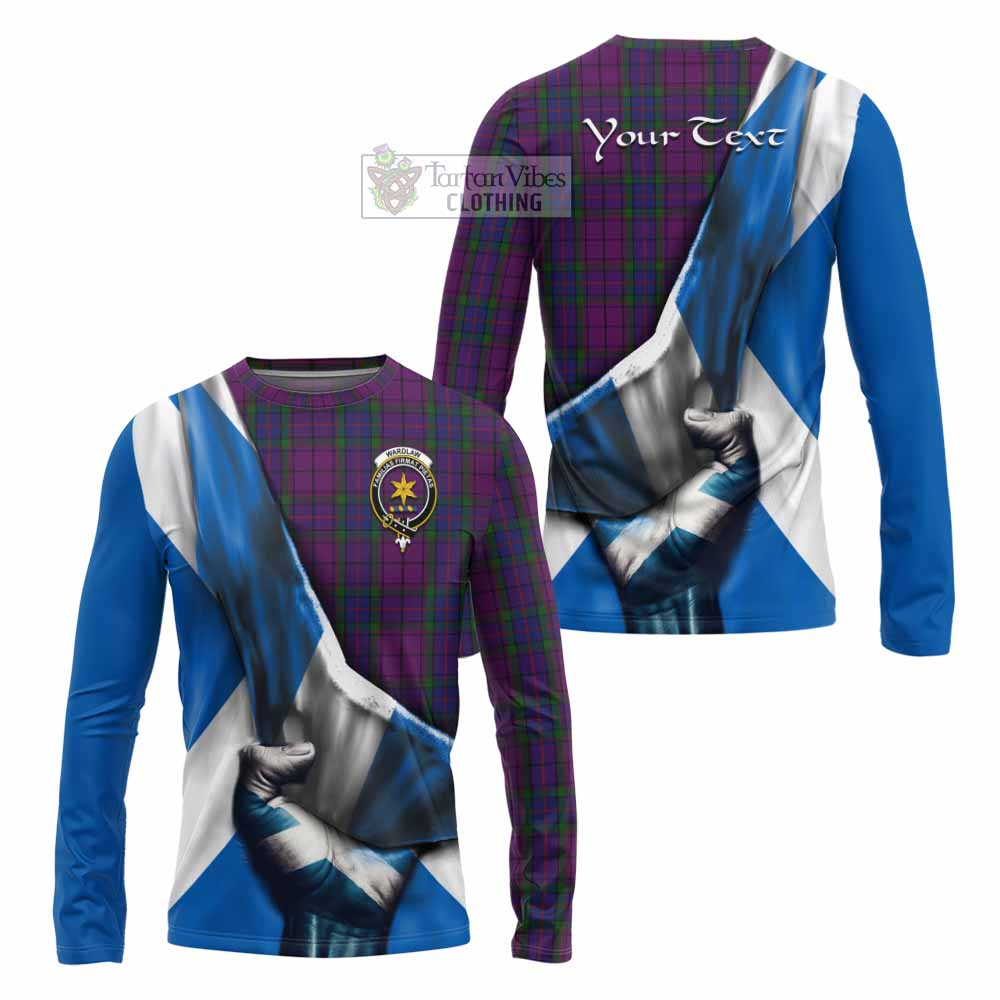 Tartan Vibes Clothing Wardlaw Tartan Long Sleeve T-Shirt with Family Crest Scotland Patriotic Style