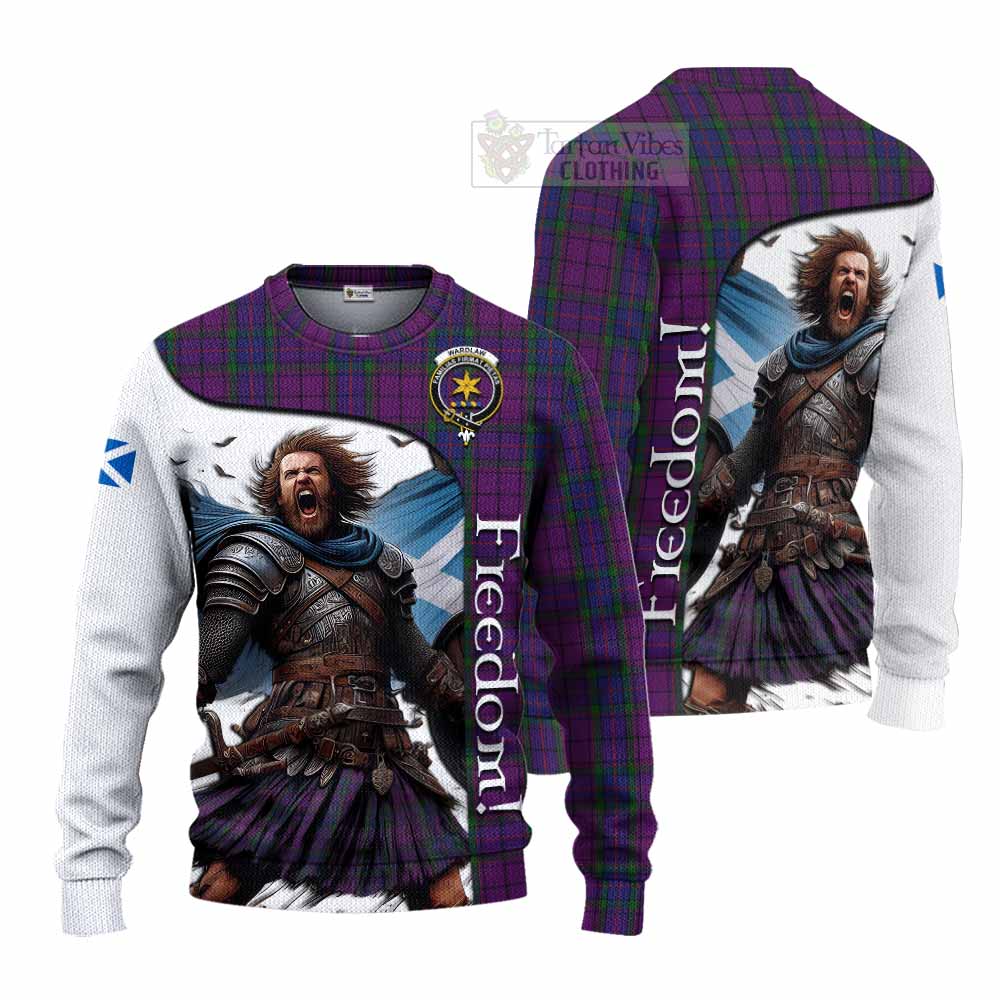 Tartan Vibes Clothing Wardlaw Crest Tartan Knitted Sweater Inspired by the Freedom of Scottish Warrior