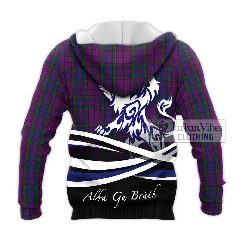 Wardlaw Tartan Knitted Hoodie with Alba Gu Brath Regal Lion Emblem - Tartanvibesclothing Shop