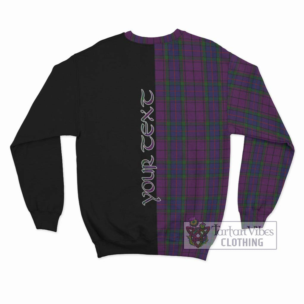 Wardlaw Tartan Sweatshirt with Family Crest and Half Of Me Style - Tartanvibesclothing Shop