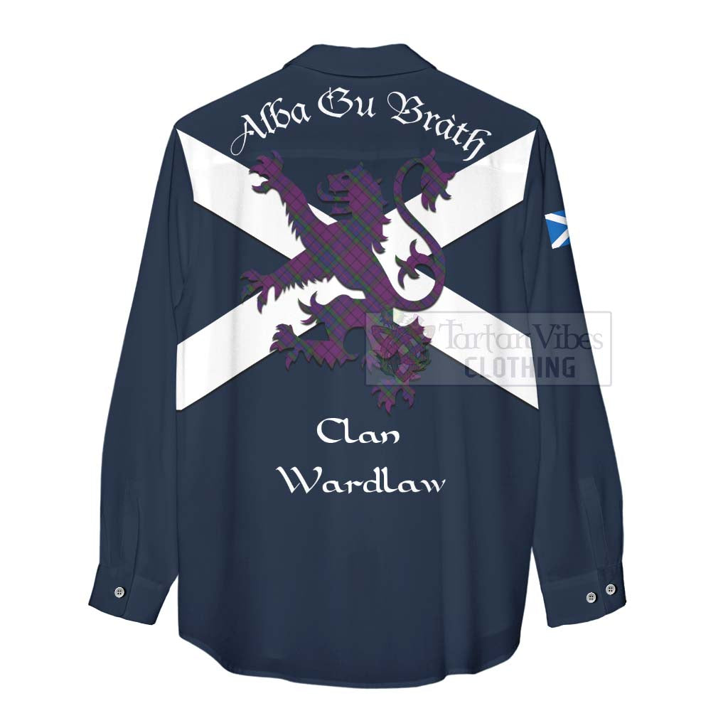 Tartan Vibes Clothing Wardlaw Tartan Lion Rampant Women's Casual Shirt Proudly Display Your Heritage with Alba Gu Brath and Clan Name