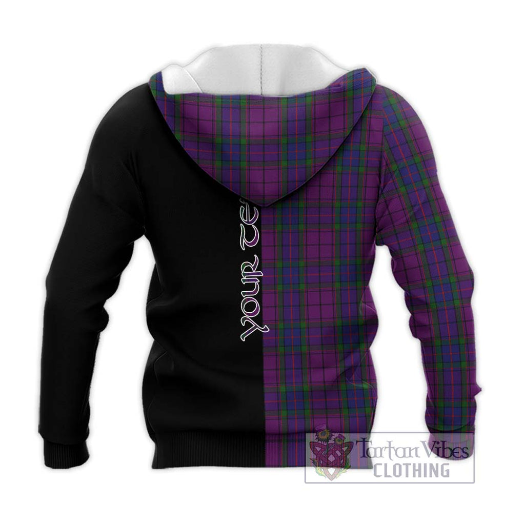 Wardlaw Tartan Knitted Hoodie with Family Crest and Half Of Me Style - Tartanvibesclothing Shop