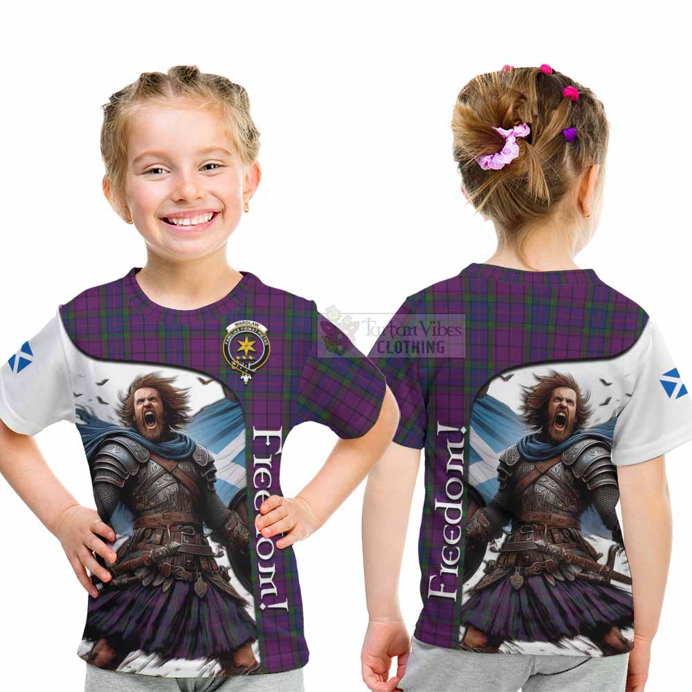 Tartan Vibes Clothing Wardlaw Crest Tartan Kid T-Shirt Inspired by the Freedom of Scottish Warrior