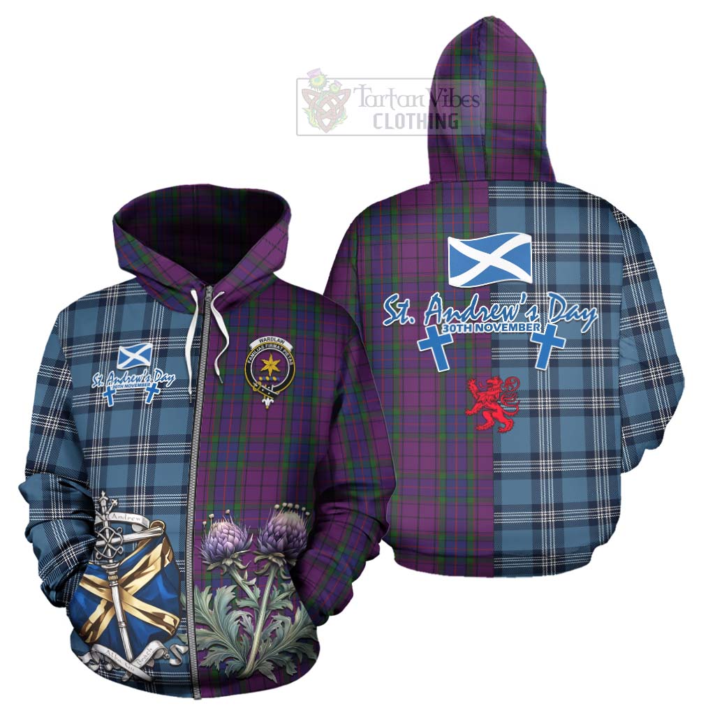 Tartan Vibes Clothing Wardlaw Tartan Hoodie Happy St. Andrew's Day Half Tartan Style