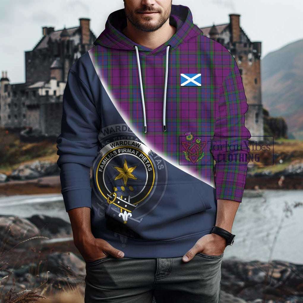 Wardlaw Tartan Hoodie with Personalised National Flag and Family Crest Half Style - Tartanvibesclothing Shop