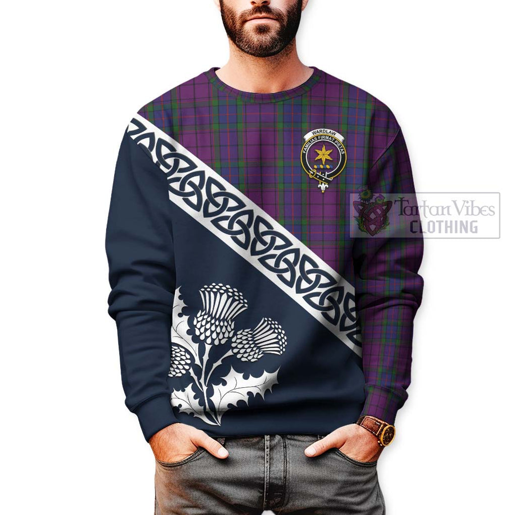 Tartan Vibes Clothing Wardlaw Tartan Sweatshirt Featuring Thistle and Scotland Map