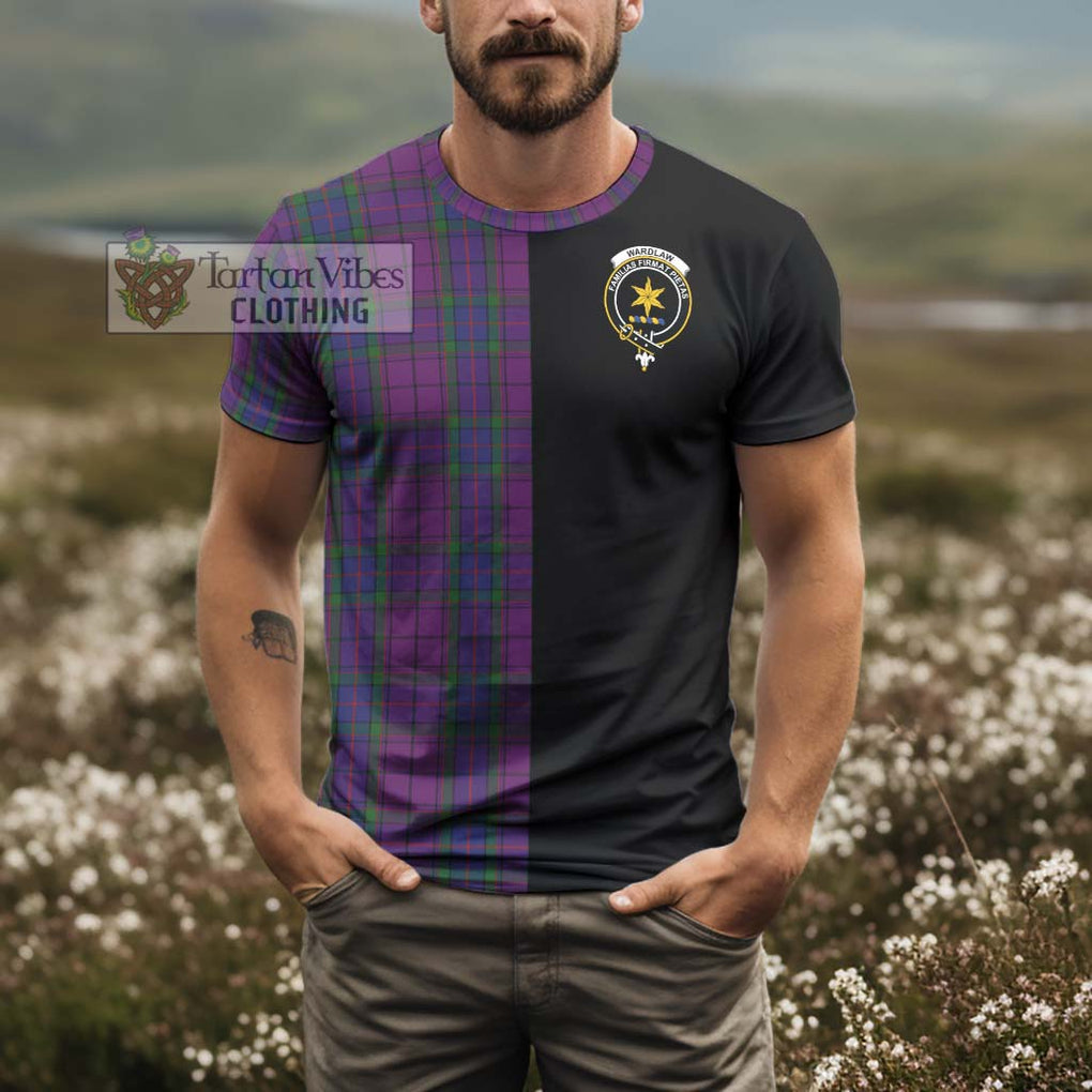 Wardlaw Tartan T-Shirt with Family Crest and Half Of Me Style - Tartanvibesclothing Shop