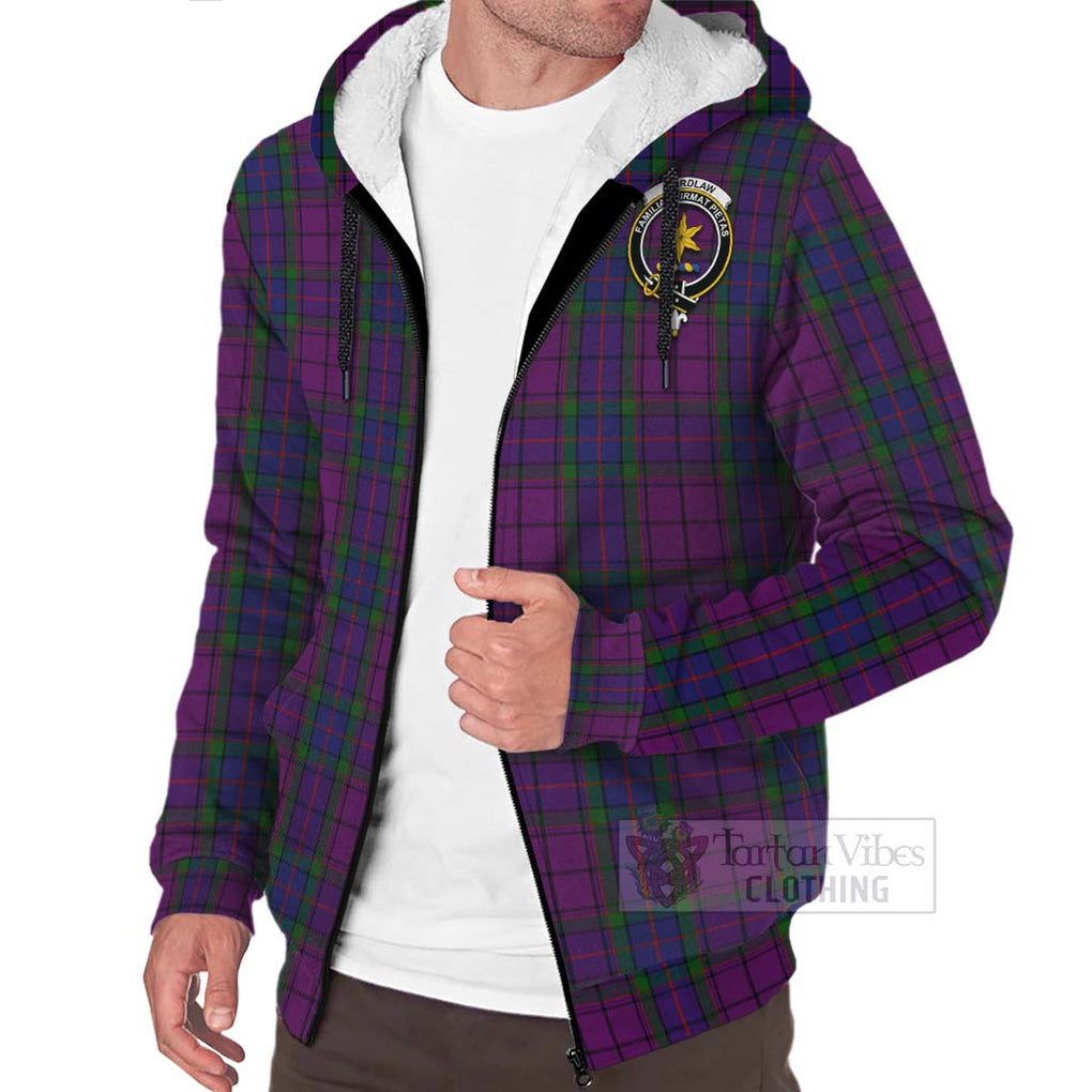 Tartan Vibes Clothing Wardlaw Tartan Sherpa Hoodie with Family Crest and Bearded Skull Holding Bottles of Whiskey