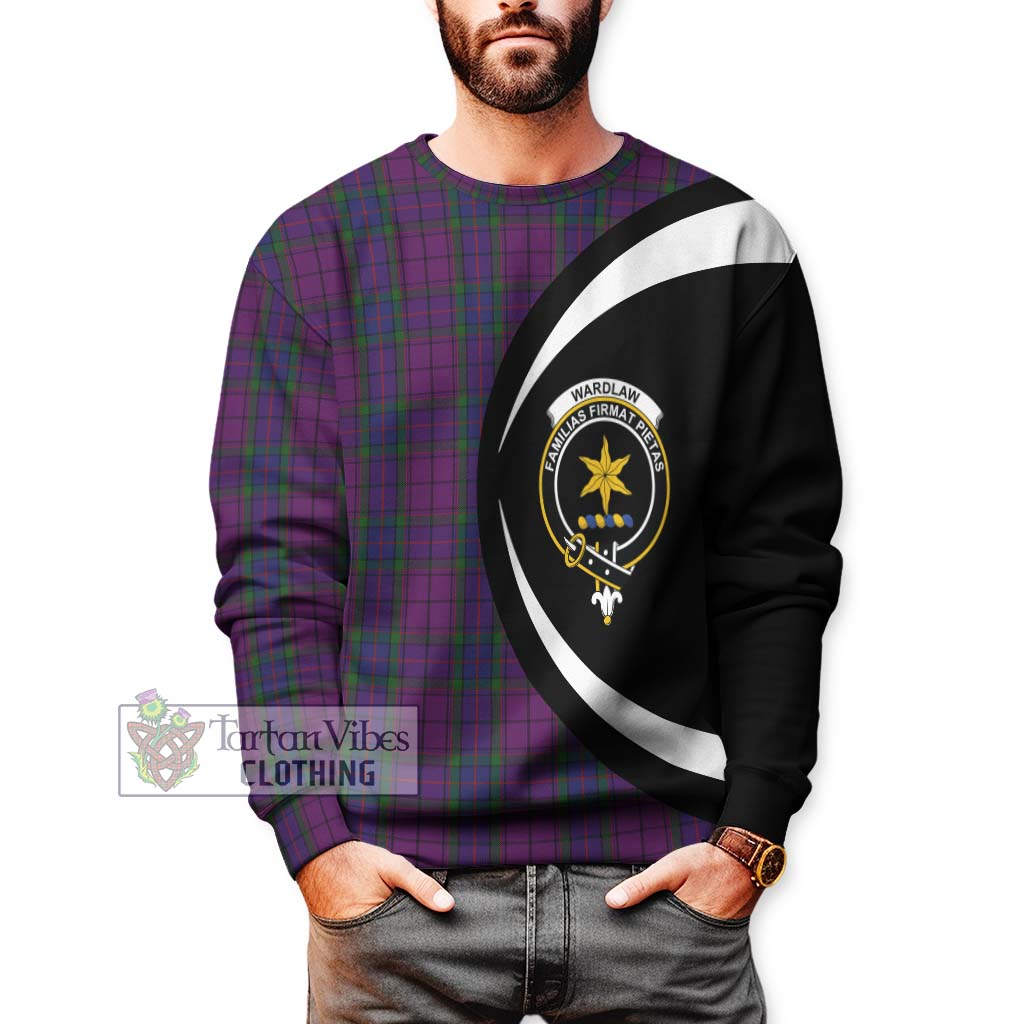 Wardlaw Tartan Sweatshirt with Family Crest Circle Style - Tartan Vibes Clothing